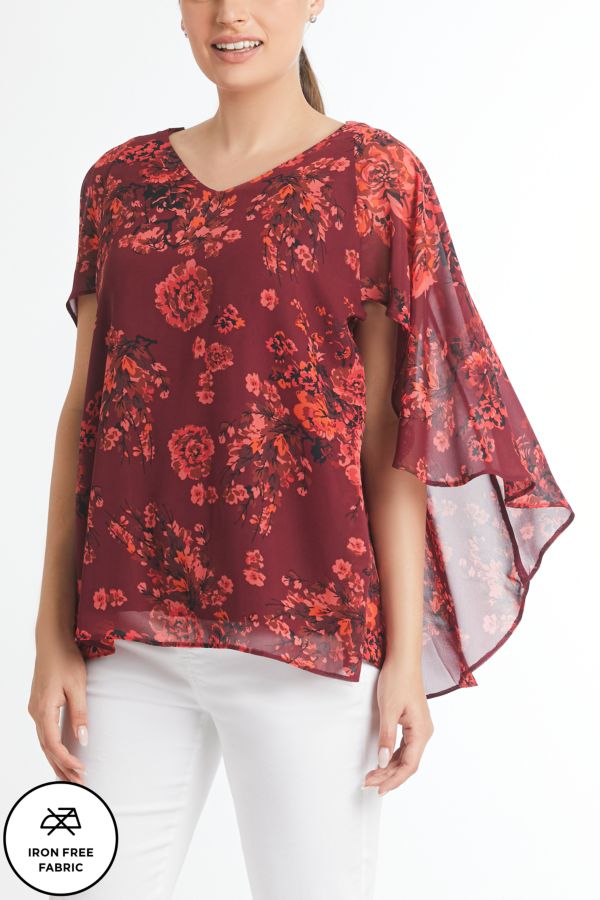 Red Floral Top | Shop Women's Blouses ...